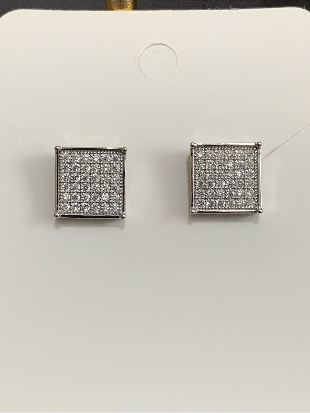 NWT silver tone CZ stud earrings